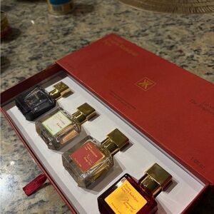 Baccarat Red Baccarat Miniature Perfume Set with Gold Caps